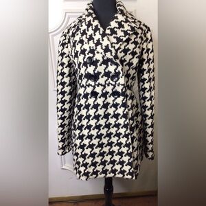 Candie's Houndstooth Pea Coat Size L